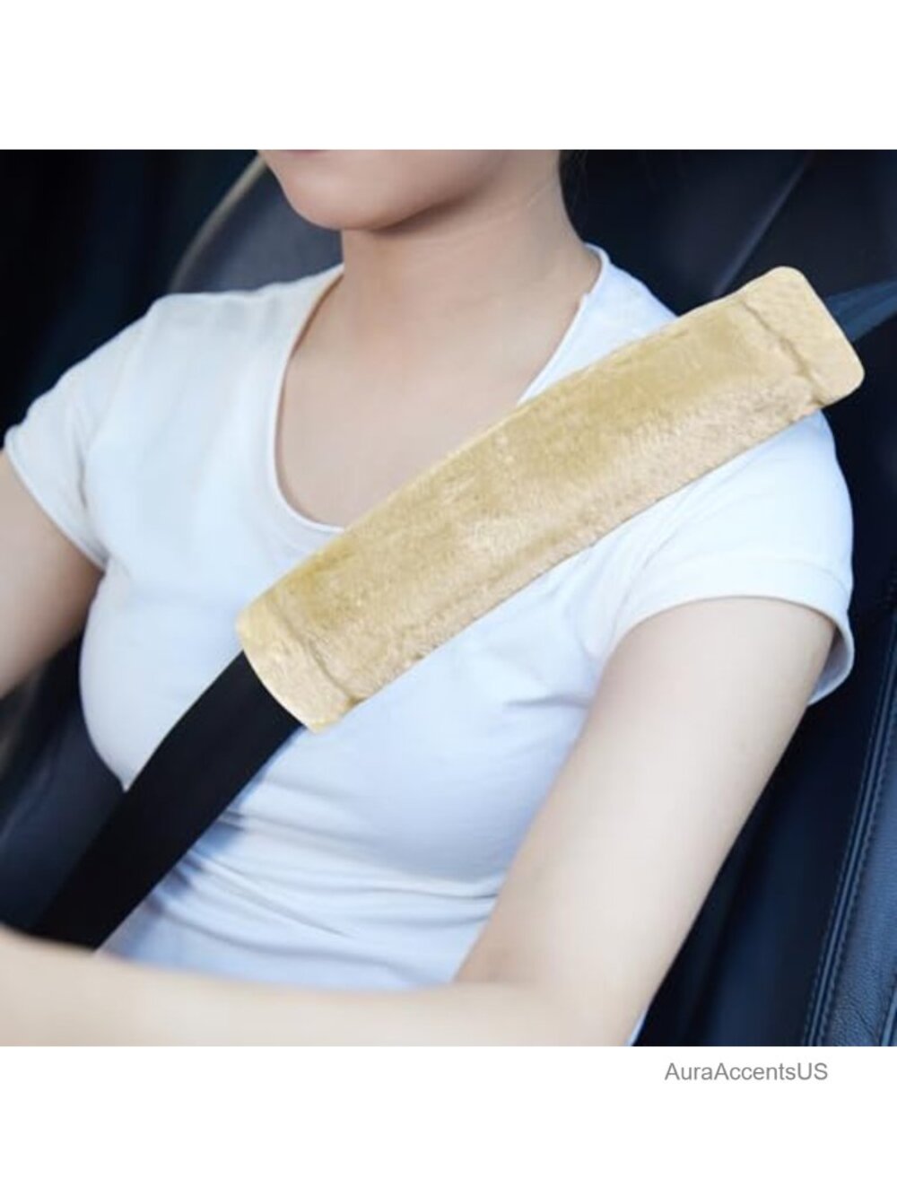 Faux Sheepskin Seatbelt Covers 2 Pack Universal Car Shoulder Pad